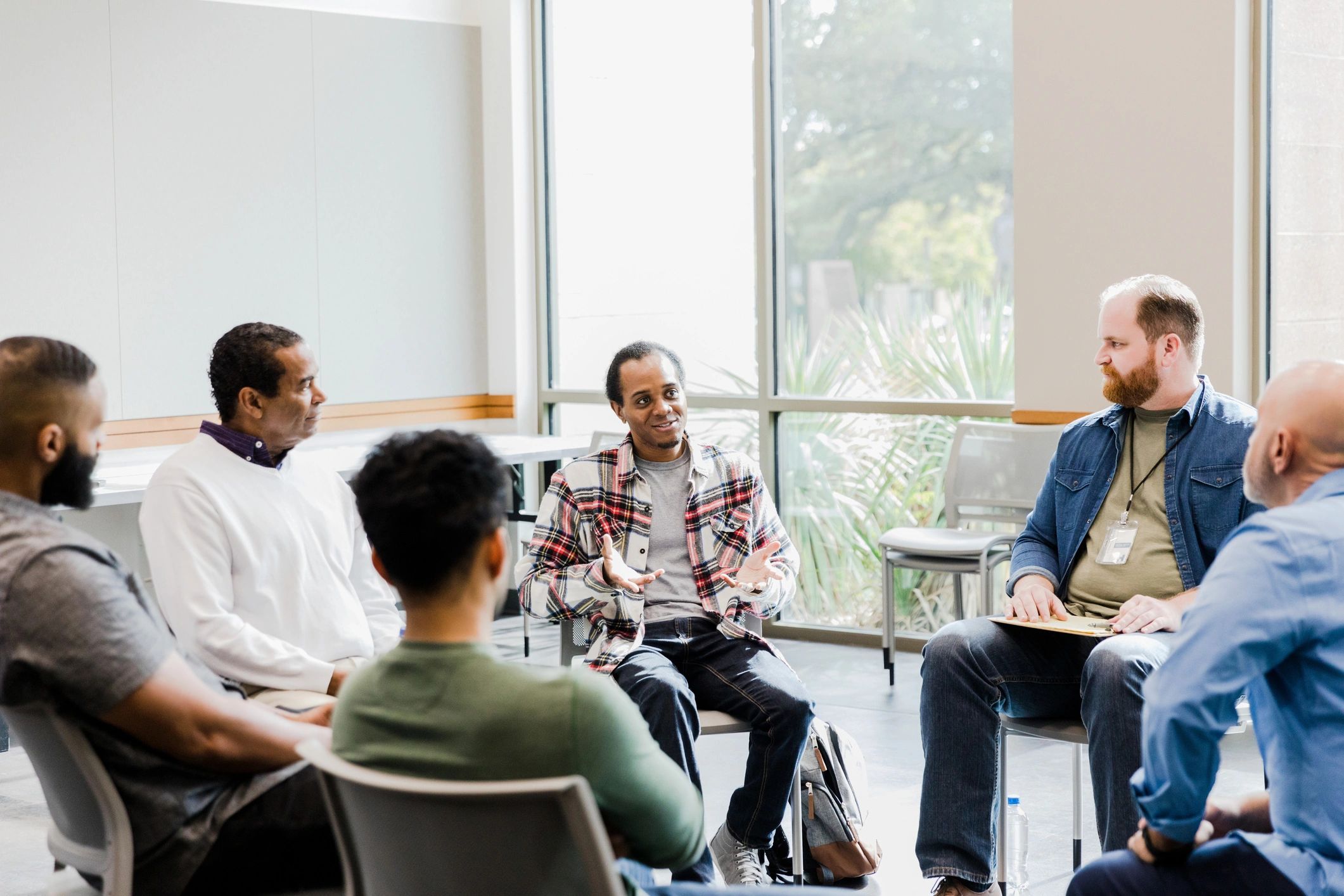 Teacher speaking to a small group